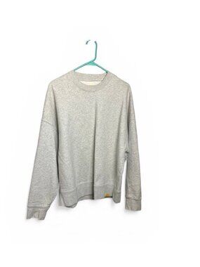 Yellow label co gray pullover crewneck unisex light grey sweatshirt small retro